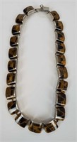 950 Mexican Sterling Silver Tigers Eye Necklace