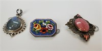 Antique & Vintage Brooch And Pendant Lot Of 3
