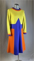 Ilaria Italy Mod Color Block Dress Circa 1960s/70s