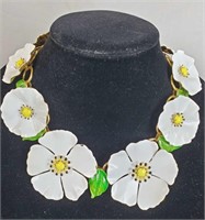Vintage Large Floral Necklace Original by Robert