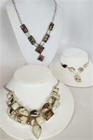 Sterling Silver And Natural Stones Necklaces