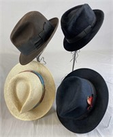 4 Better Vintage Gentlemen's Hats Size 7 1/4