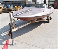 Banshee 14ft Fiberglass Boat on Trailer .