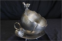 MERIDIAN SILVER NUT BOWL WITH SQUIRREL