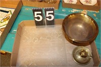 Flat with Brass Piece ~ Glass Dish