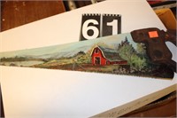 Handsaw with Red Barn