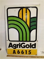 Double Sided Agri Gold Metal Sign