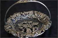SILVER BASKET DECORATED WITH ACORNS