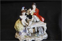 DRESDEN COUPLE AT PIANO FIGURINE