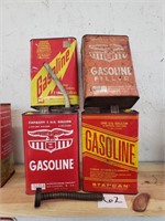 Lot of 4 Vintage Gasoline Cans