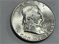 1963 d CH BU Franklin Half Dollar