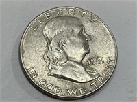 1961 D AU Grade Franklin Half Dollar