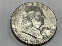 1963 AU Grade Franklin Half Dollar