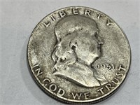 1951 s Franklin Half Dollar