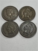 (4) VF/XF Grade Indian Head Cents