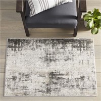Grey/Tan Indoor Living Room Area Rug - 5' x 7'