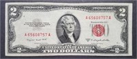 1953 Series B Red Seal $2 Two Dollar Note - Crisp!