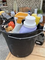 Bucket of cleaning items