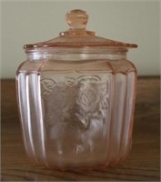 Pink Glass Biscuit Jar