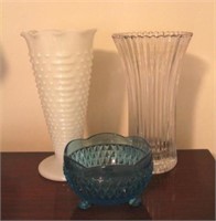 Lot of 3 Glass Vases (3pcs)