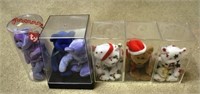 Lot of 5 Beanie Babies w/ Cases