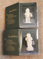 Lot of 2 Snow Babies in Box - 4" tall