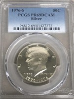 1976 PCGS  PR 69 silver Kennedy half dollar