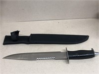 Knife with rigid cutting blade and sheath