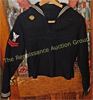 USN WWII Dress Blue Top w/ Patches