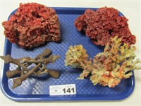 (3) Piece of Coral & (1) Wooden Stand