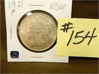 1921 Morgan Silver Dollar MS60