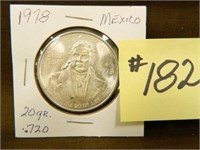 1978 Mexico 20 gr. .70 Silver Dollar