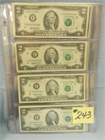 (20) 1976 Ser. $2 Fed. Res. Notes, Green Seals
