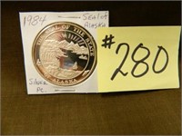 1959-1984 Seal Of Alaska Silver Piece