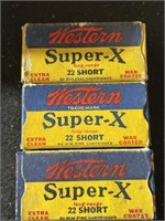 Lot of Western Super X Short 22 rounds. 3 boxes