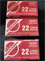 Mowhawk 22 long rifle. 3 boxes with 50 rim fire