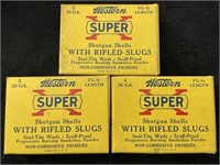 3 boxes Western Super X shotgun shells. Shotgun