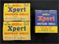 Vintage Western Expert 20 gauge shotgun shells.