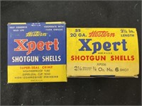 Vintage Western Xpert shotgun shells- 20 GA. 2