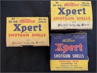 Vintage Western Expert 20 gauge shotgun shells.