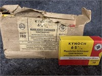 Vintage Kynoch 6.5 mm Cartridges. Comes in