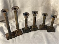 Metal candleholders three different sizes