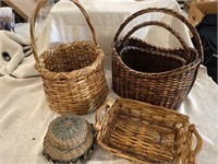 Wicker basket lot full of small, medium and large