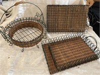 Really nice wicker and metal decor lot