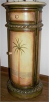 Palm Tree motif Tall round marble top table