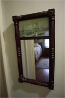 Trumeau Mirror, Old Sampler and Contents of