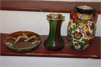 Dryden Original Pottery Bowl, Majolica Style Vase