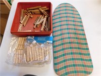 Clothespins & Small Tabletop Ironing Board