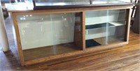 Glass-front Oak Display Case