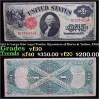 1917 $1 Large Size Legal Tender, Signatures of Bur